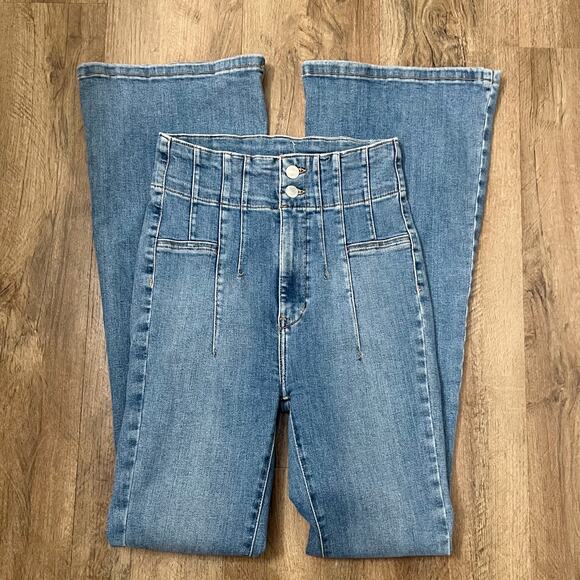 Free People X We The Free‎ Women's Light Blue Jayde Flared Jeans Size 27 - Picture 8 of 12